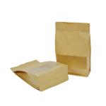 Custom food grade Biodegradable recycle brown zipper stand up kraft paper bag