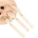17cm Eco Friendly Disposable Bamboo Cutlery Biodegradable Wooden Picnic Forks