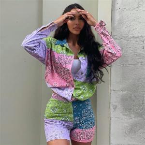Wholesale Single Breasted Long Sleeved Ladies Two Piece Short Sets from china suppliers