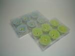 Blue green and orange paraffin material pansy flower candle handmade color