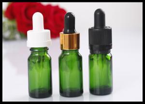 China High Standard 10ml Green Small Glass Dropper Bottles For Essential Oils on sale