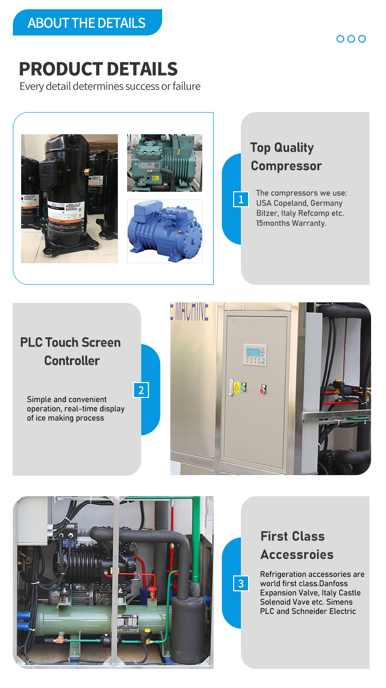 Automatic Large Cube Ice Machine 2 Ton Ice Cube Machine For Ktv Store And Restaurant