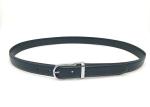 Standard Size Mens Black Leather Dress Belt With Metal Clip Buckle Customized