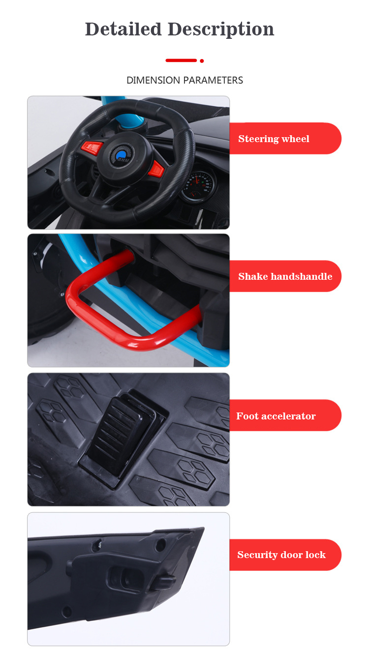 Remote Control 12V Electric Ride On Cars for Toddlers Product Size 131*90*93cm