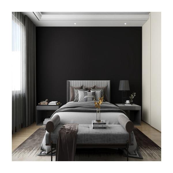 Waterproof Plain Color Black Wallpaper Luxury Design Style for Home Decoration