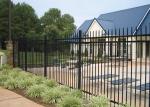 Black Decorative Metal Fencing , Ornamental Iron Fence Panels 40*40mm Horizontal