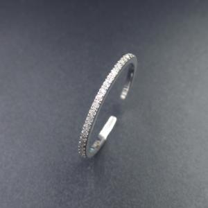 Wholesale Minimalist Style Round Cubic Zirconia Ring With 925 Silver Thinner Shape from china suppliers