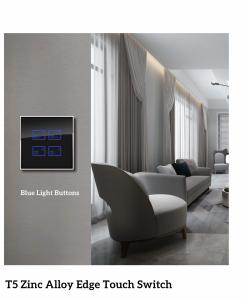 Wholesale RS485 Blue Light Style Glass Panel Touch Switch Zinc Alloy Edge Frame from china suppliers