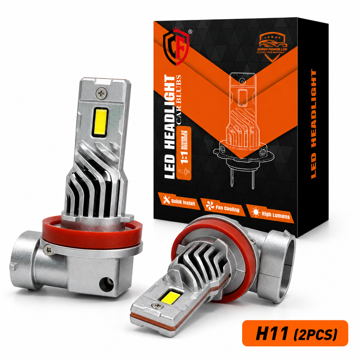 F35 Plug and Play LED Headlight Bulb High Brightness Fan Cooling Car LED Headlight Conversion Kit