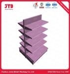 400mm 1500mm Single Sided Supermarket Shelf 5 Layers Purple
