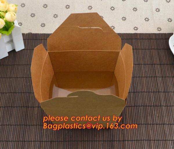 brown kraft cardboard burger box for hamburger food with logo printing, Food