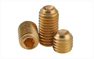 Wholesale Yellow Brass Flat Point Hex Socket Drive Set Screws ISO4026 Brass Headless Screws from china suppliers