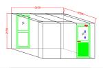 L Type Corner Air Shower With Aluminum Swing Doors For 5-6 Persons Class 1000