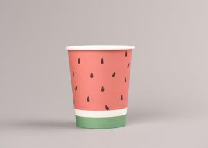 Wholesale 2- Color Printing Insulated Paper Hot Cups With Cover , Watermelon Pattern from china suppliers