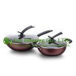 2 pieces stainless steel cooking cookware including fry pan and soup pot and
