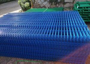 Wholesale 50x100mm Square Post Steel Wire Mesh Fence Welded Blue Powder Spraying from china suppliers