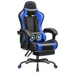 Synthetic Leather Racing Gaming Chair with Massage Lumbar Support and 360 Swivel