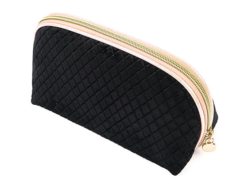 Flocking Zipper Velvet Storage Bag For Beautician