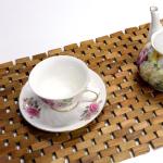 Foldable Bamboo Wood Waterproof 51*13*6cm Teak Wood Bath Mat