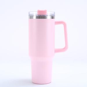 Wholesale 40 Oz Stainless Steel Tumbler With Handle And Straw Reusable Insulated Tumbler Travel Mug Keeps Drinks Cold For Husband Travel Office Gifts from china suppliers