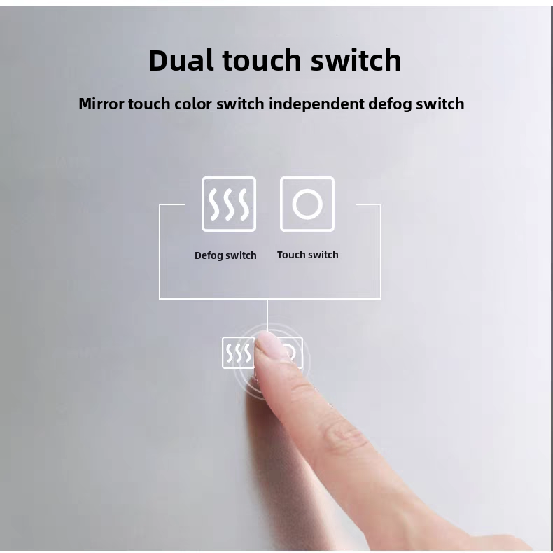 Luxury LED Anti-Fog Vertical Wall Mount Design Touch Switch Rectangle for Hotels Apartments Villas Elegant Modern Style Hot