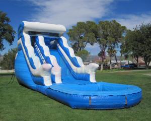 Wholesale Customized Size 0.55mm Summer Commercial Inflatable Slide With Pool from china suppliers