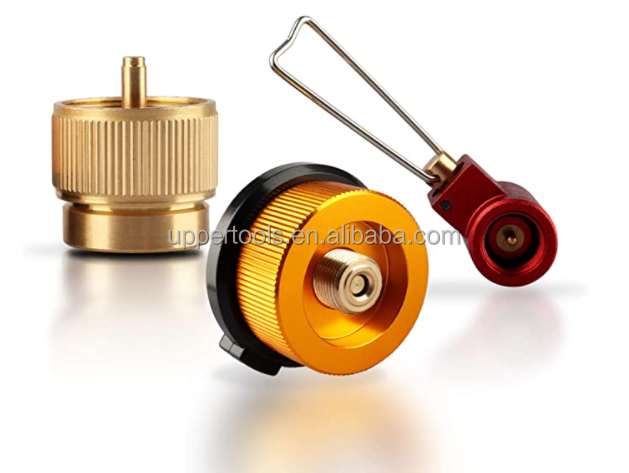 Outdoor Propane Small Tank Input Adapter for Yellow BBQ Camp Stove Burners Conversion