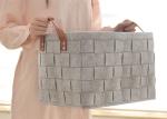 Collapsible Light Grey 3mm Felt Storage Boxes For Toys