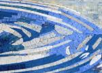 Waterdrop Ruffle Marble Mosaic Outdoor Wall Art Handmade Craft Mirror Patterned