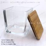 Square wooden/ bamboo lid of glass container