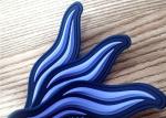 S / M / L Dark Blue 3D Rubber Patches / Rubber Labels For Clothing