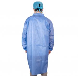 Wholesale CE Certificated Disposable Anti-Bacterial Protective Medical PP/SMS Long Lab Coat from china suppliers