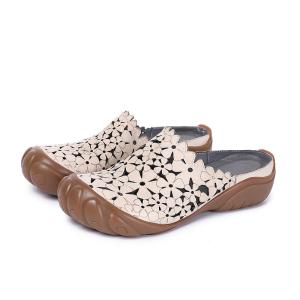 Wholesale S180 Factory autumn and winter new retro ethnic style polished color flower short boots flat handmade leather women's sh from china suppliers
