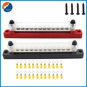 China 12 Way Common Busbar , 150A RV Marine Solar Copper Terminal Bus Bar With Cover on sale