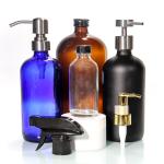 Clear Wash Hand Liquid Glass Bottles Lotion Glass Shampoo Bottle With Pump