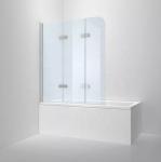 5mm Tempered Clear Glass Shower Enclosure 3 Fold Hinged Bathtub Screen
