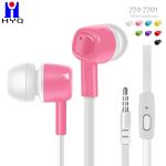 Plastic Wired In Ear Earphones 3.5mm Round Cable White Black Color