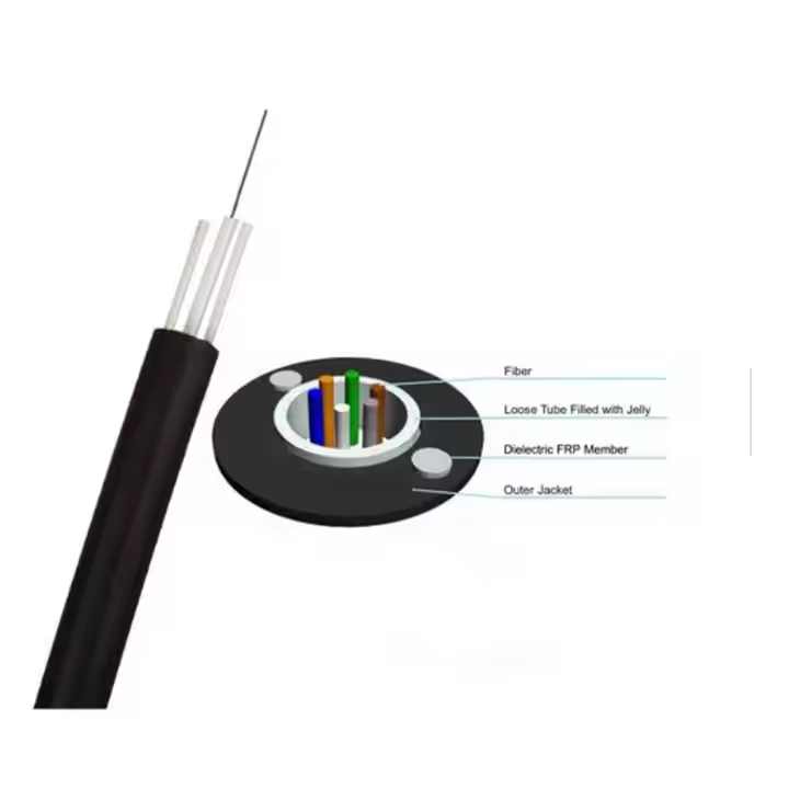 Outdoor No Metal GJYXFCH 1Core 2Core 4Core G652D G657A1 G657A2 Drop Cable For Ftth Communication