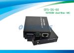 10 / 100M 1310nm SM Fiber Ethernet Media Converter Black Silver 60Km SC External