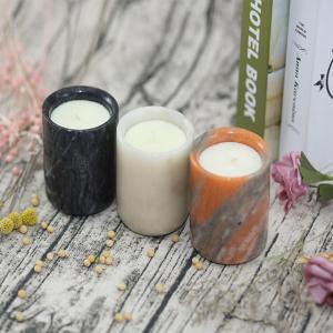 China Mini Ceramic Refined Natural Soy Scented Candles Pillar Shape Ceramic Candle on sale