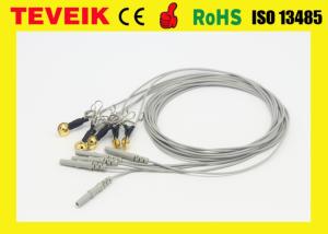 Wholesale Reusable Medical Neurofeedback TPU Gold Pated Copper DIN 1.5mm Ear-Clip EEG Electrode Cable from china suppliers