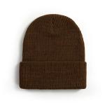 Yellow Knitted Fluorescent Beanie Bonnet Hat Cuffed Plain Skull