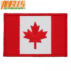 China Canada Flag Embroidered Patch Canadian Maple Leaf Iron On Sew On National Emblem Embroidery on sale