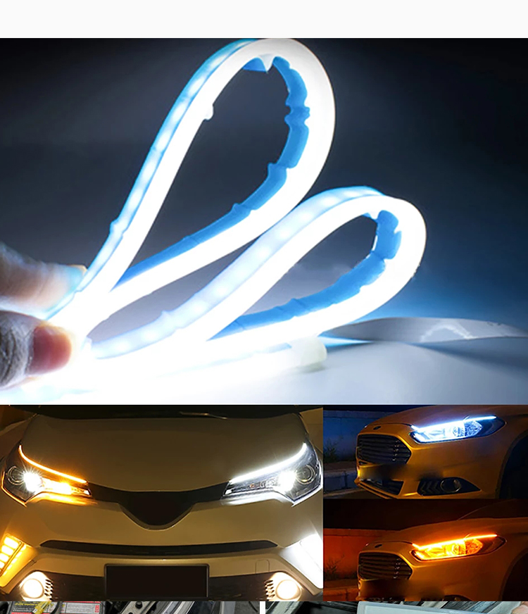 Emergency Car Headlight LED Tube Strip Double Color 300mm 450mm 600mm
