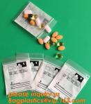 medical packaging plastic sterilized medical Zip lockkk bag, block writable zip