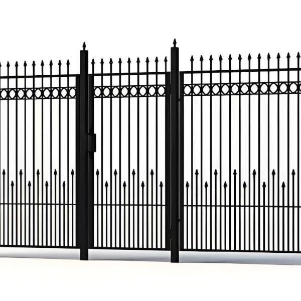 Weatherproof Easy Installation Black Tubular Steel Fencing System For Residentia
