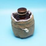 Wine Round Bottom Pouch , Natural Jute / Hessian Bottle Bags Eco Friendly
