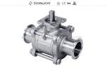 Clamped SS304 10 Bar BPE DN100 2 Way 3pcs non retention Ball Valve