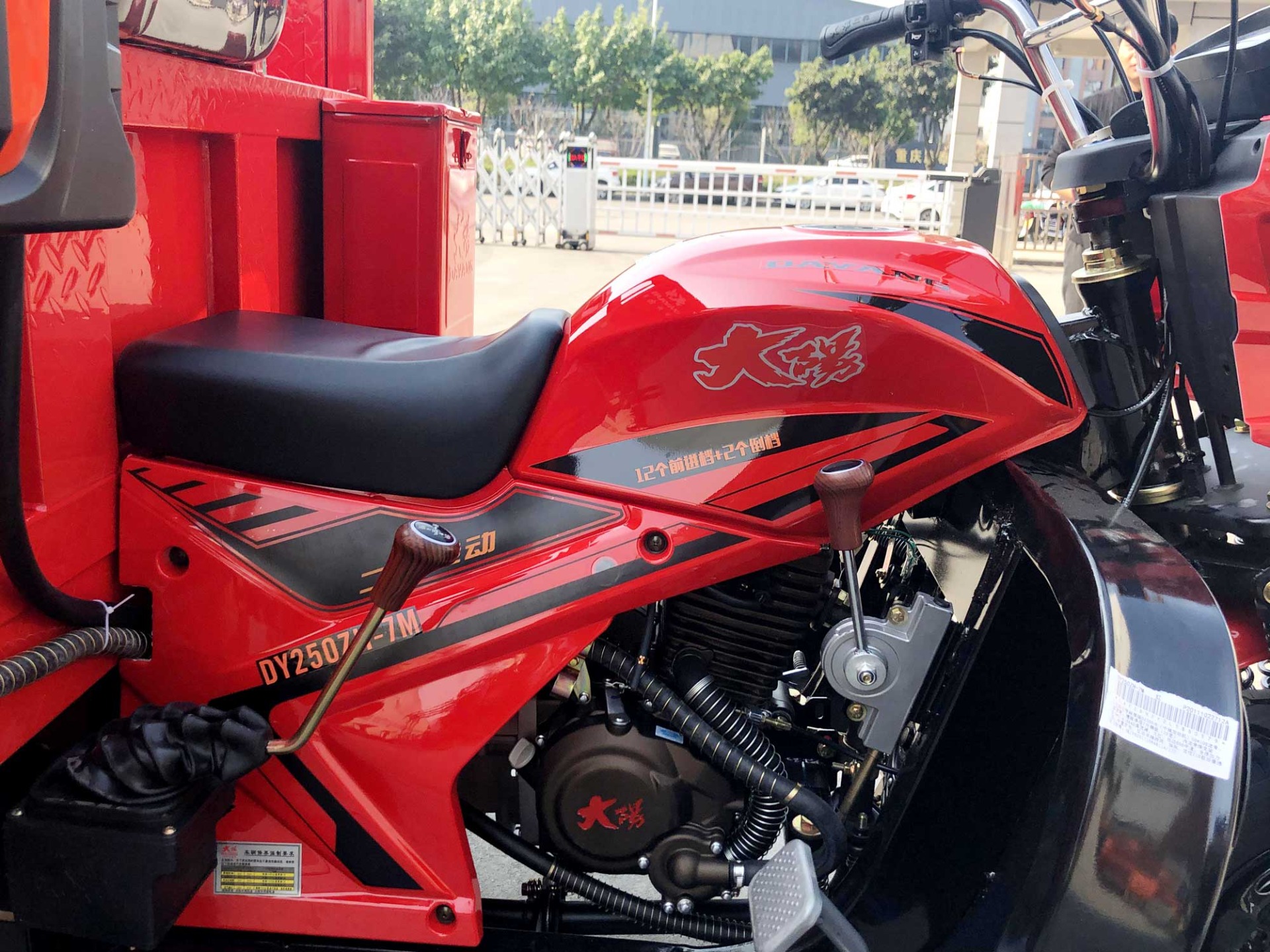 DAYANG 300cc Motorcycle Tricycle 5 3 Rear Spring Leafs Open Body Type Red Cargo Adult