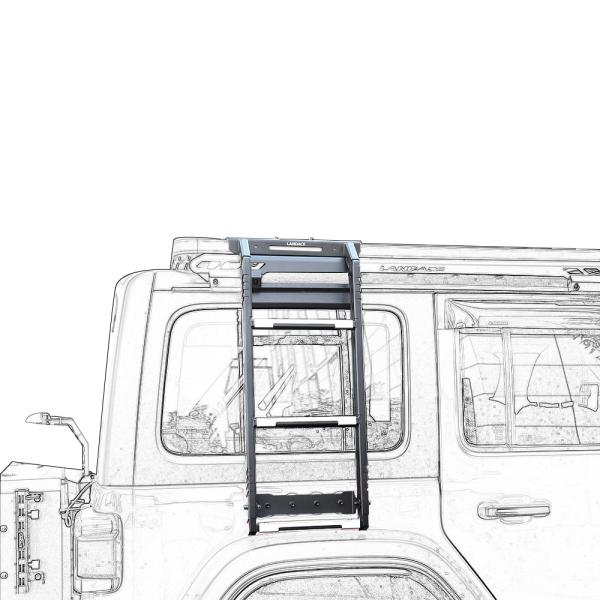 Roof Mount 4*4 Offroad Car Auto Parts Steel Black Roof Rack With 2 Sided Ladders